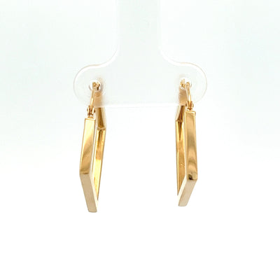 14kt Gold Diamond Shape Hoops