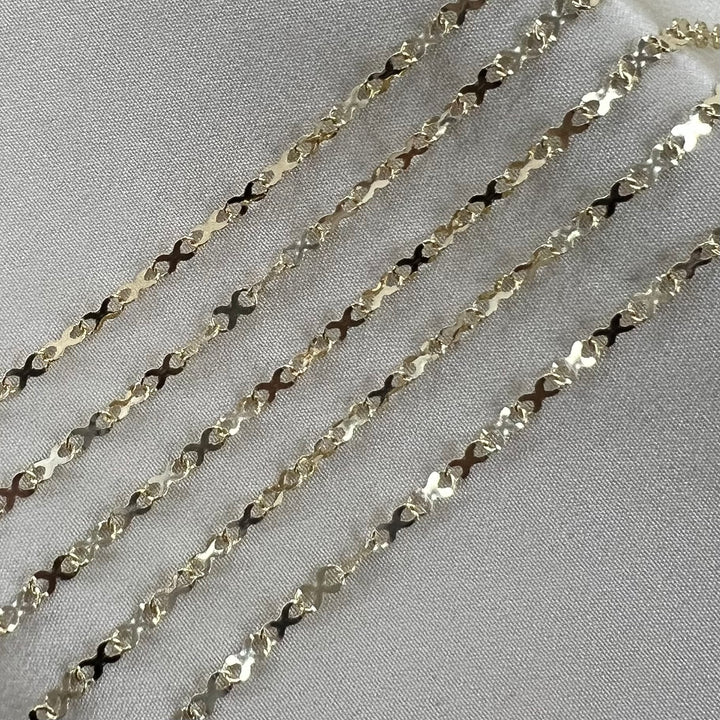 14kt Gold -  2.4mm Wide Infinity Chain by the inch