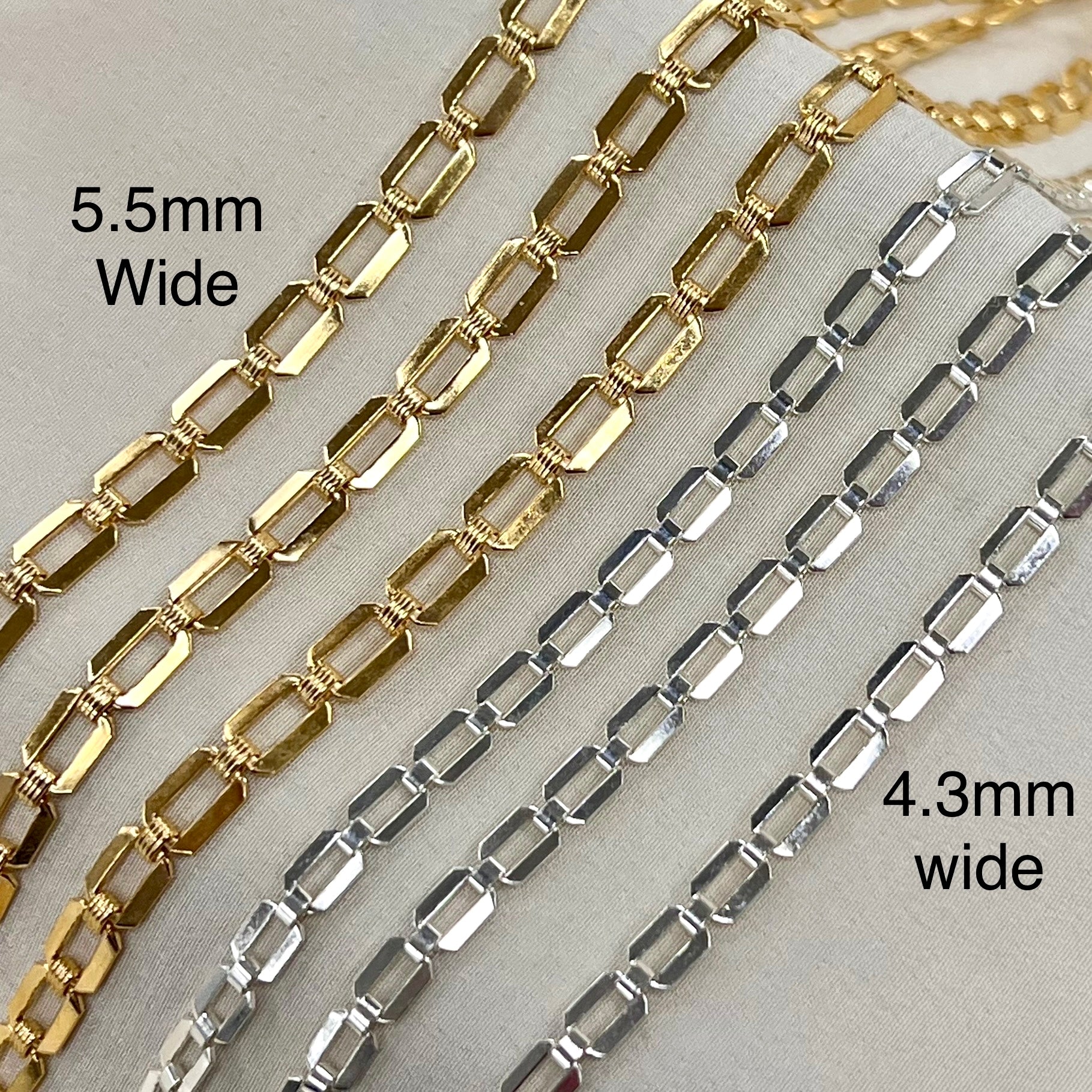 CX105 - Alternating Rectangle Bracelet Chain by the foot – Oriental ...