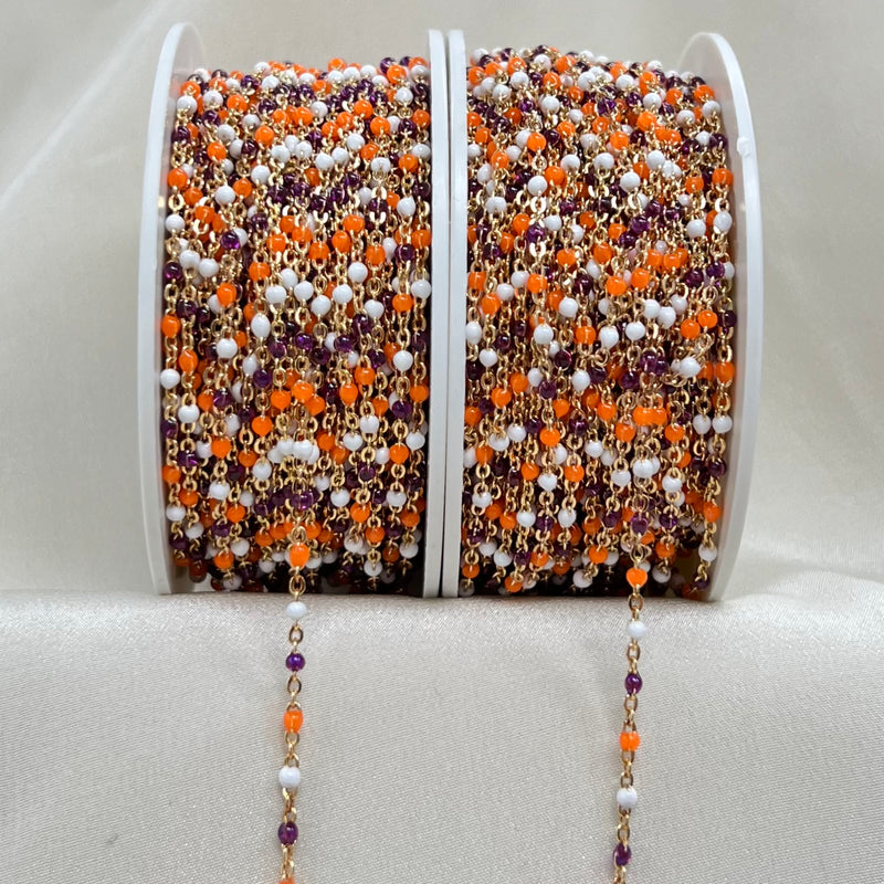 CX26: Multicolor Enamel Satellite Chain - by the foot
