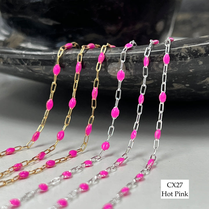 CX27: Enamel Paperclip Chain by the foot