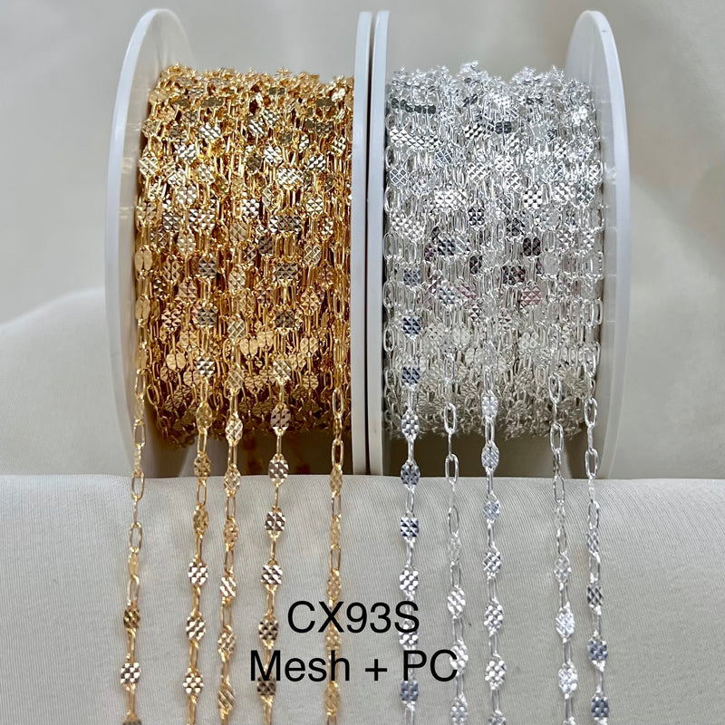 CX93S: 2.6mm Checkerboard + Paperclip (1+1) Chain By the Foot