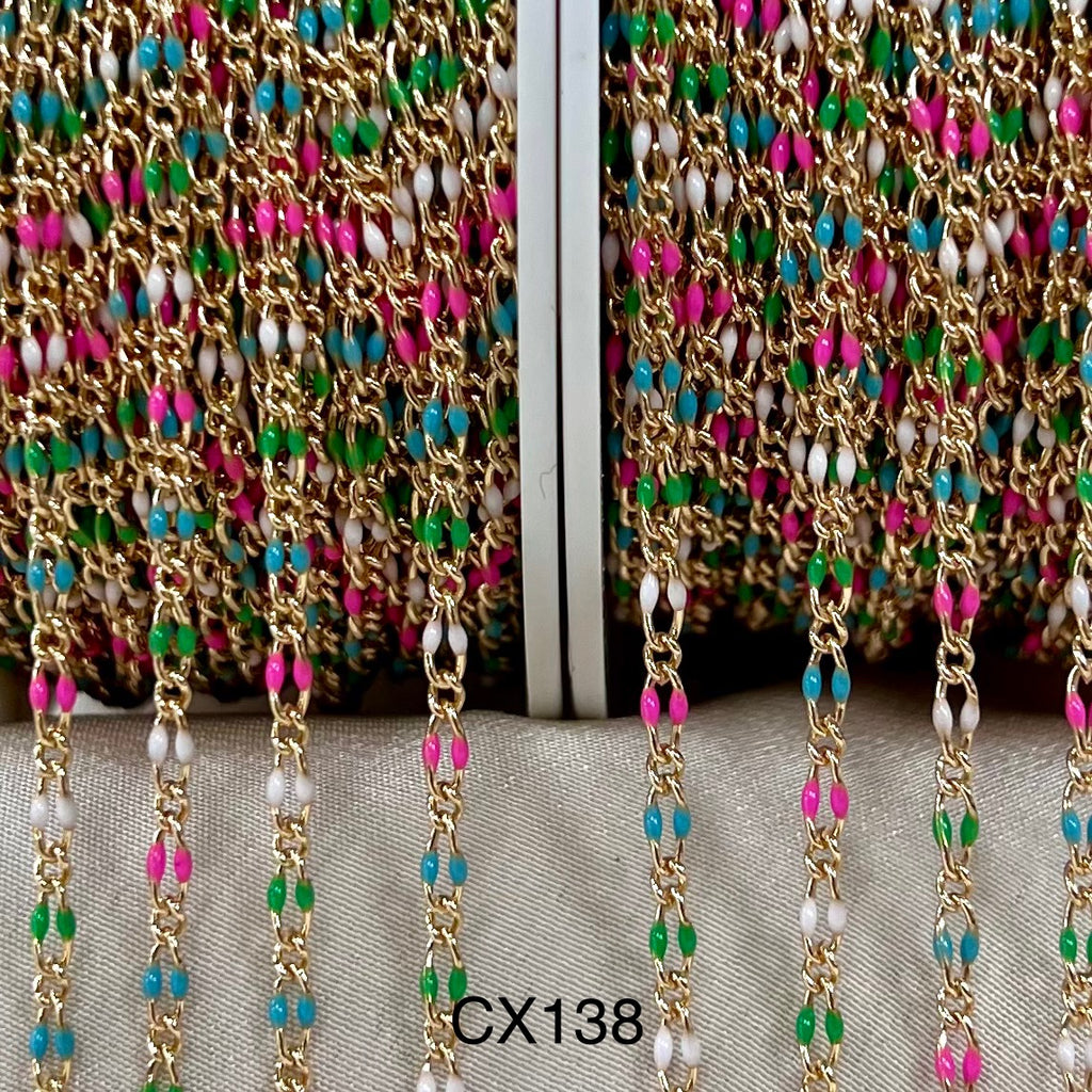 CX138 - 2.2mm Enamel Curb (1+1) Chain by the foot – Oriental Treasure