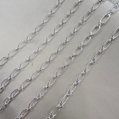 CX48T: 3mm Textured Oval Alternating Chain by the foot