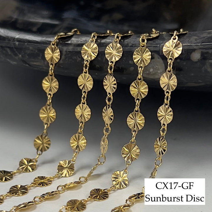 CX17: Lightweight Sunburst 4.2mm Disc Chain by the foot
