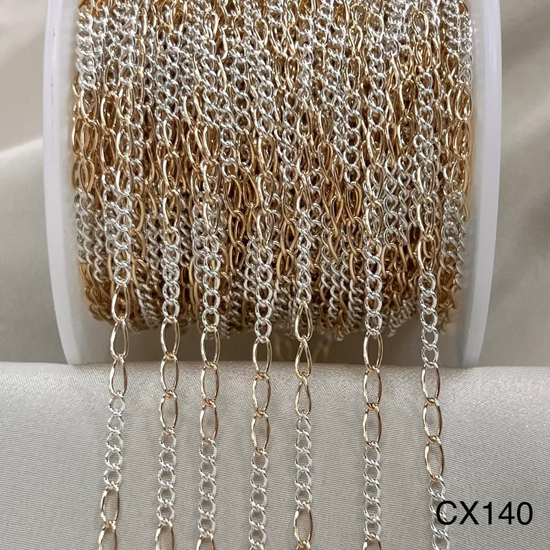 CX140: Mixed Metal Curb Chain by the foot