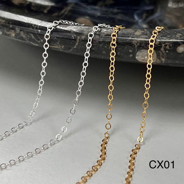 CX01: 1.7mm Cable Flat Chain by the foot