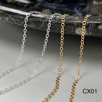 CX01: 1.7mm Cable Flat Chain by the foot