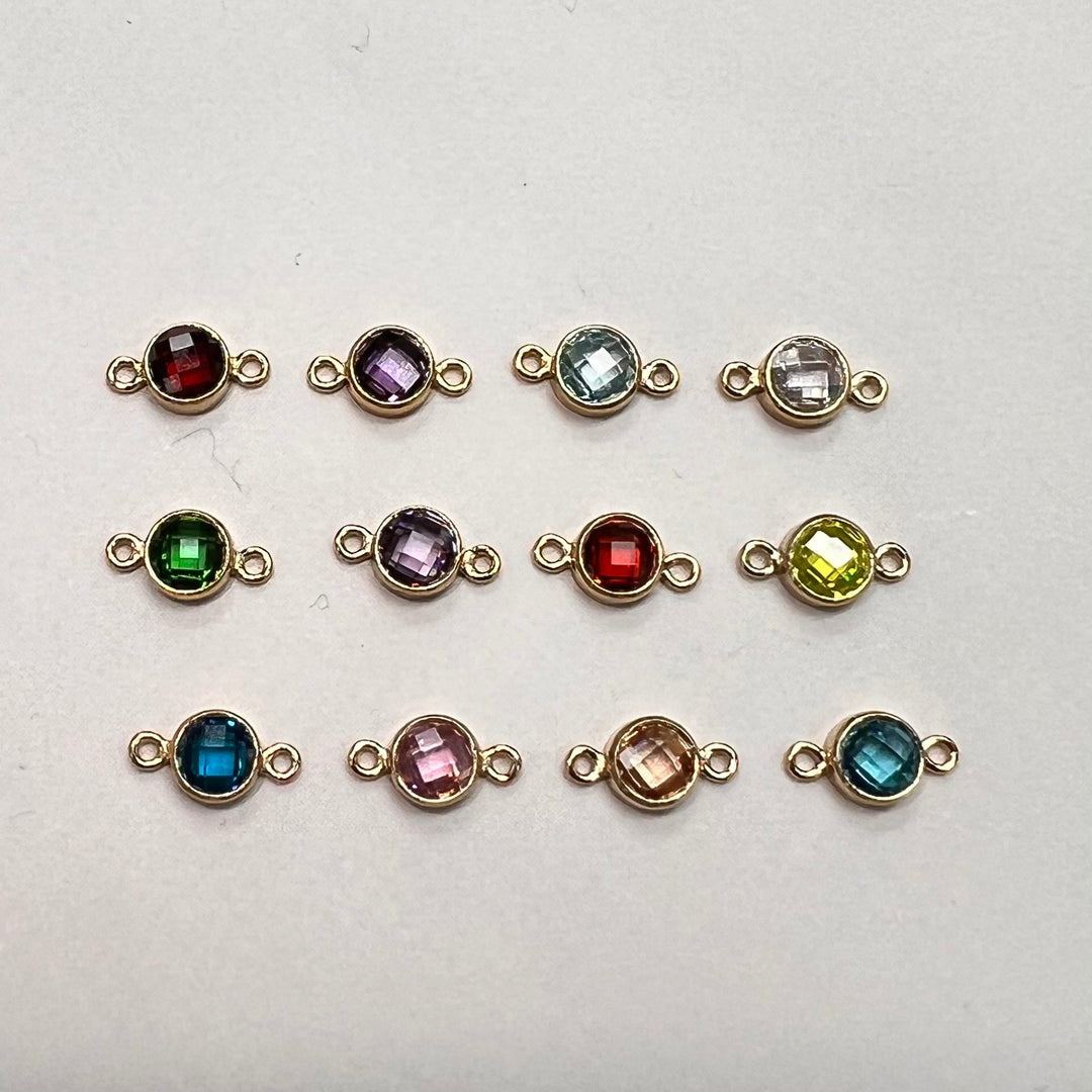 CN29 - 4mm CZ Flatback Birthstone Connector