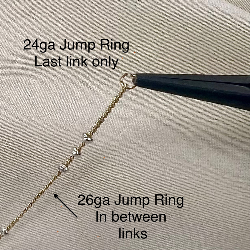 CX125: Mixed Metal 2 Tone Curb Satellite Chain by the foot (26ga Jump Ring)