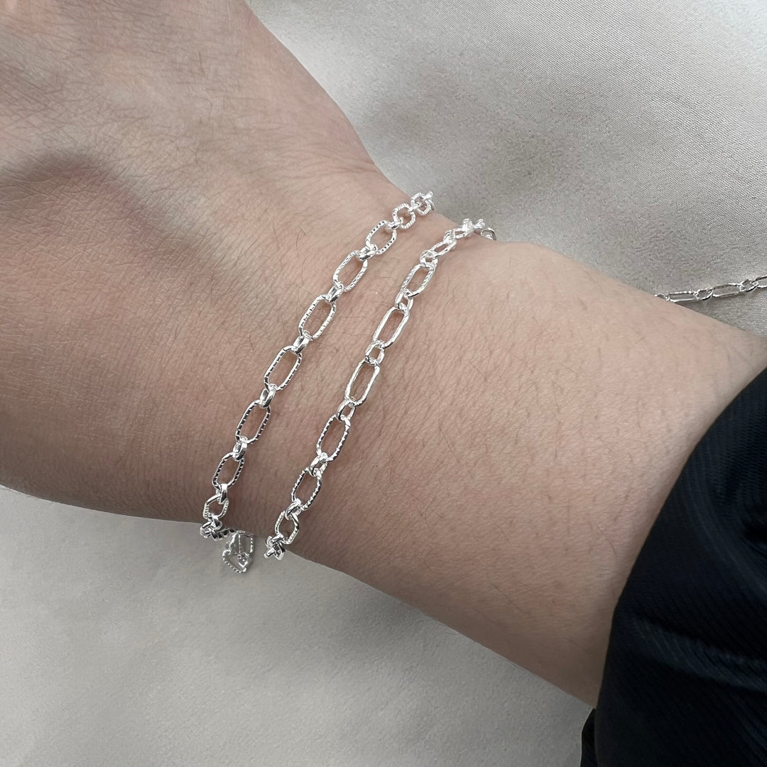 CX48T: 3mm Textured Oval Alternating (1+1) Chain by the foot