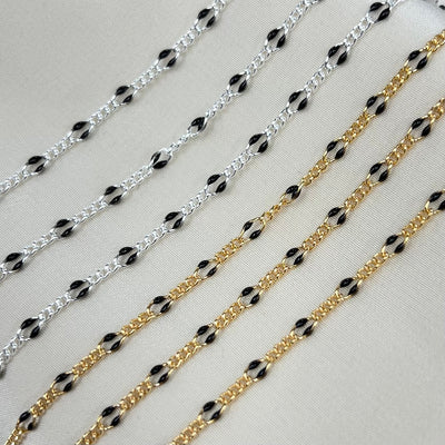 CX80: Figaro Enamel Chain by the foot