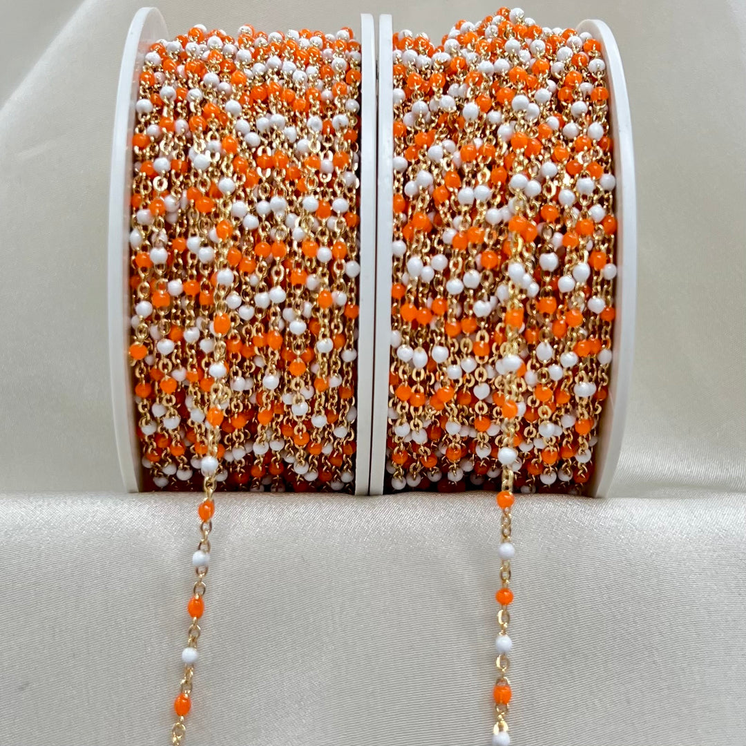 CX26: Multicolor Enamel Satellite Chain - by the foot