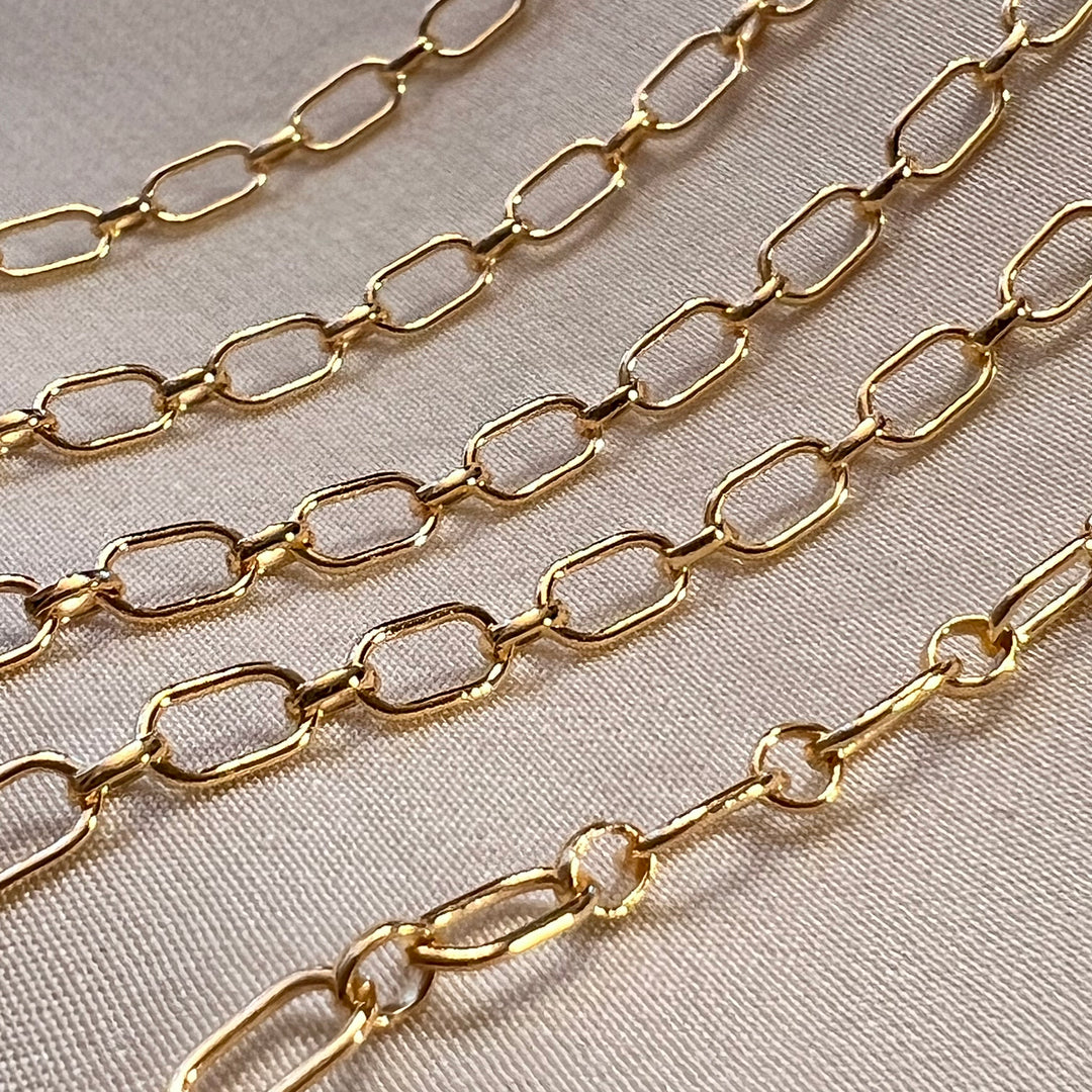 CX48R: 3mm Oval Alternating (1+1) chain by the foot