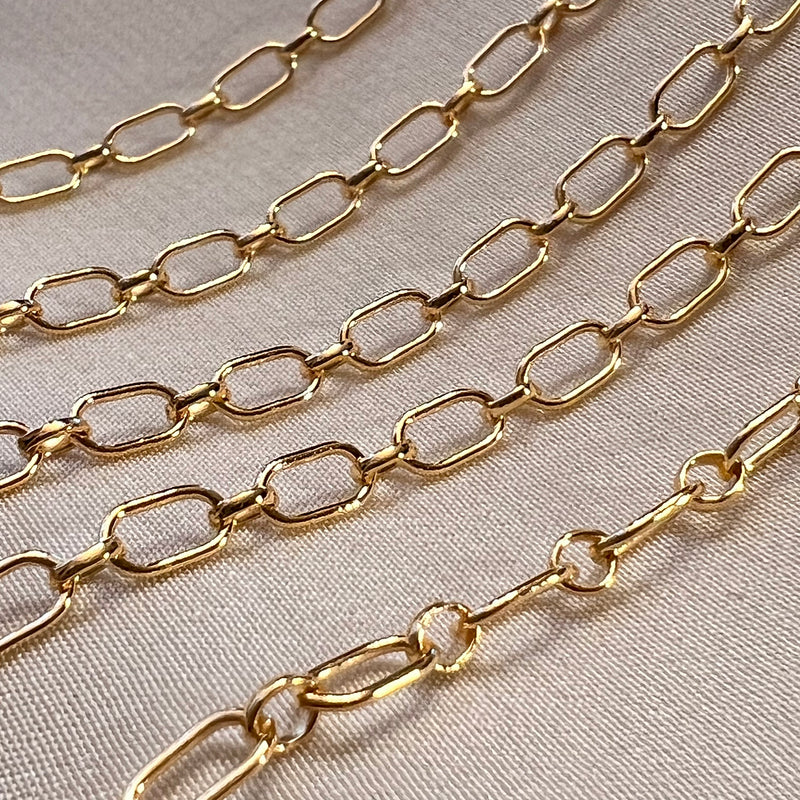 Oval Alternating Chain - 3mm wide-by the foot