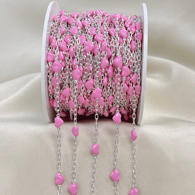 CX112 - Heart + Paperclip Sterling Silver Chain by the foot