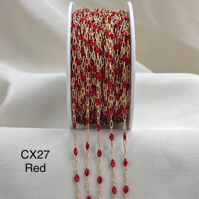 CX27: Enamel Paperclip Chain by the foot