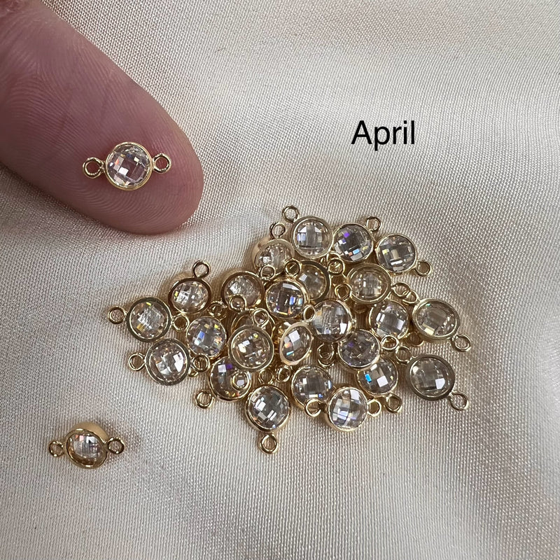 CN-29 - 4mm CZ Flatback Birthstone Connector