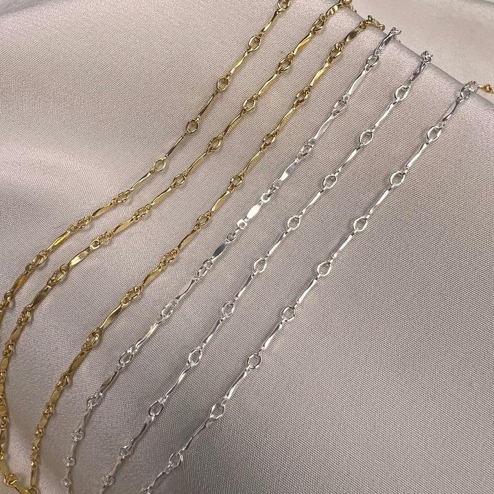 CX14: Dapped Bar (Marquis) - 1.3mm x 8mm - Chain By the Foot