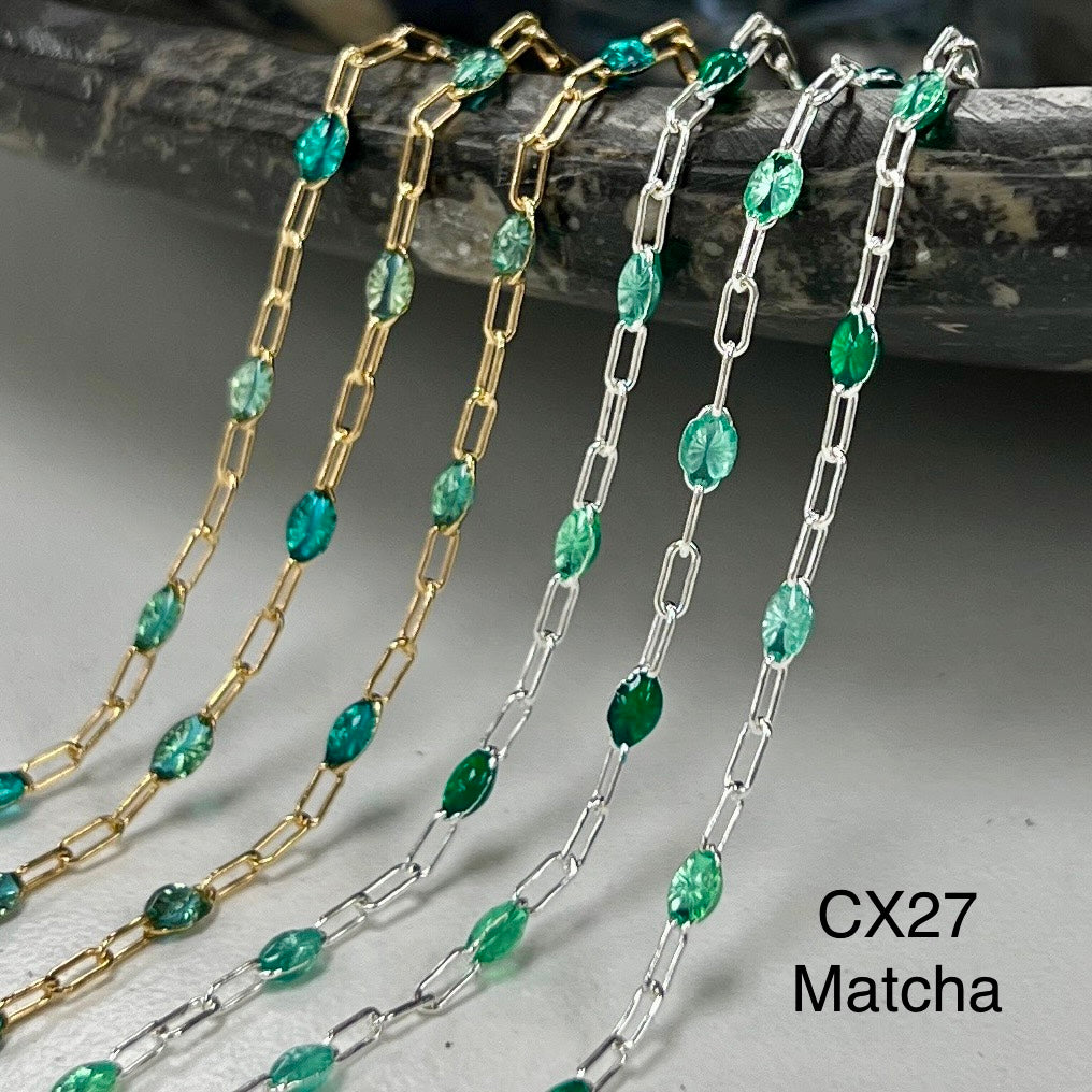 CX27: Enamel Paperclip Chain by the foot