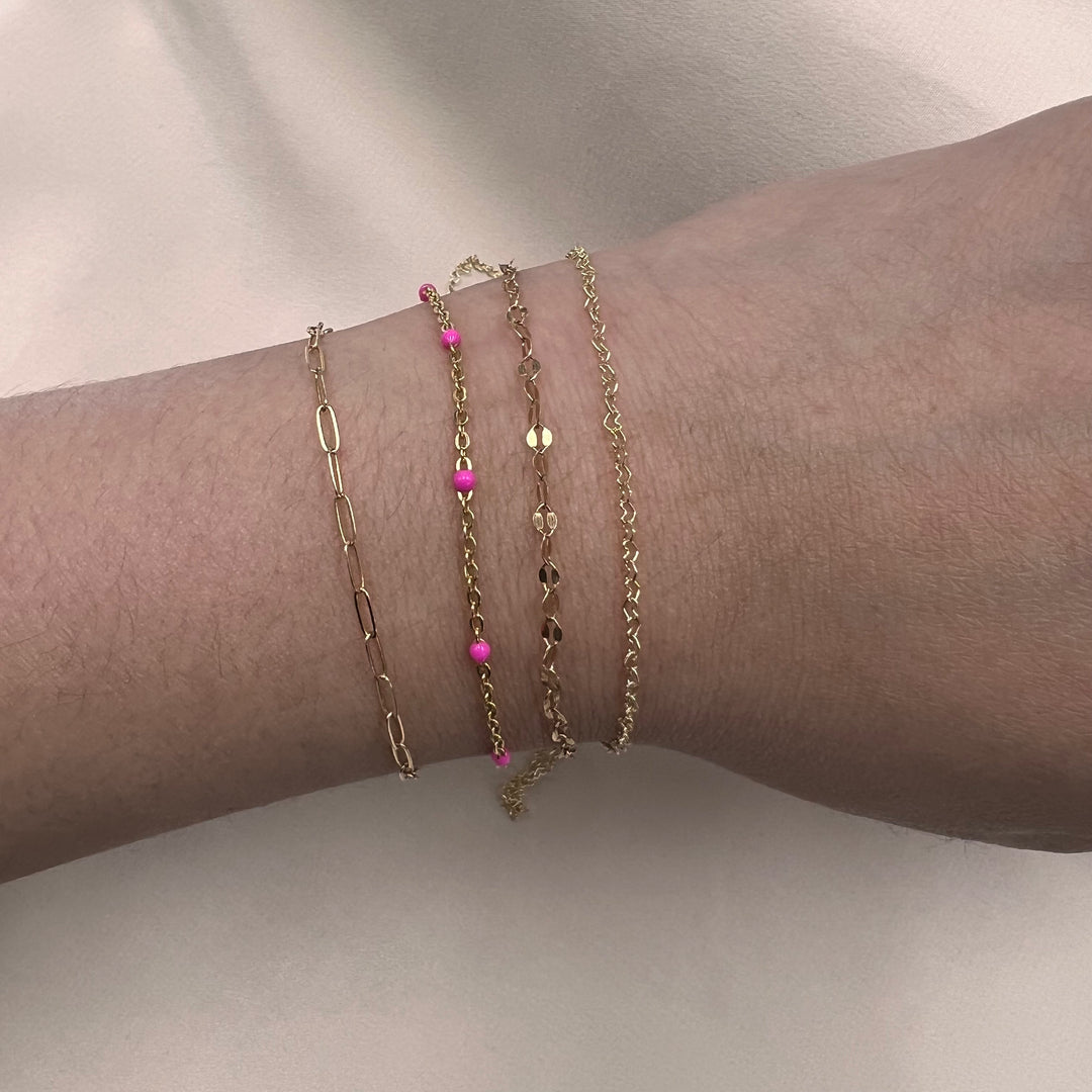 14kt Gold -  Baby Heart Chain by the inch