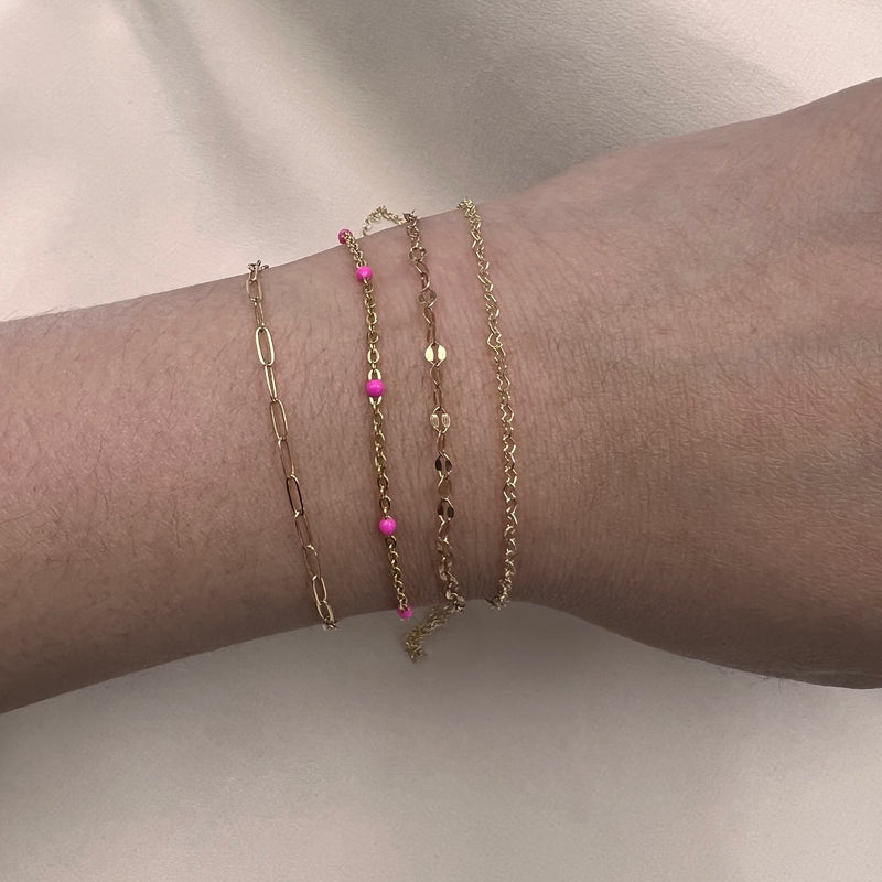 14kt Gold -  Baby Heart Chain by the inch