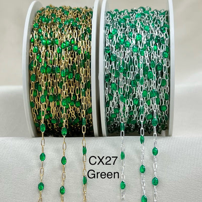 CX27: Enamel Paperclip Chain by the foot