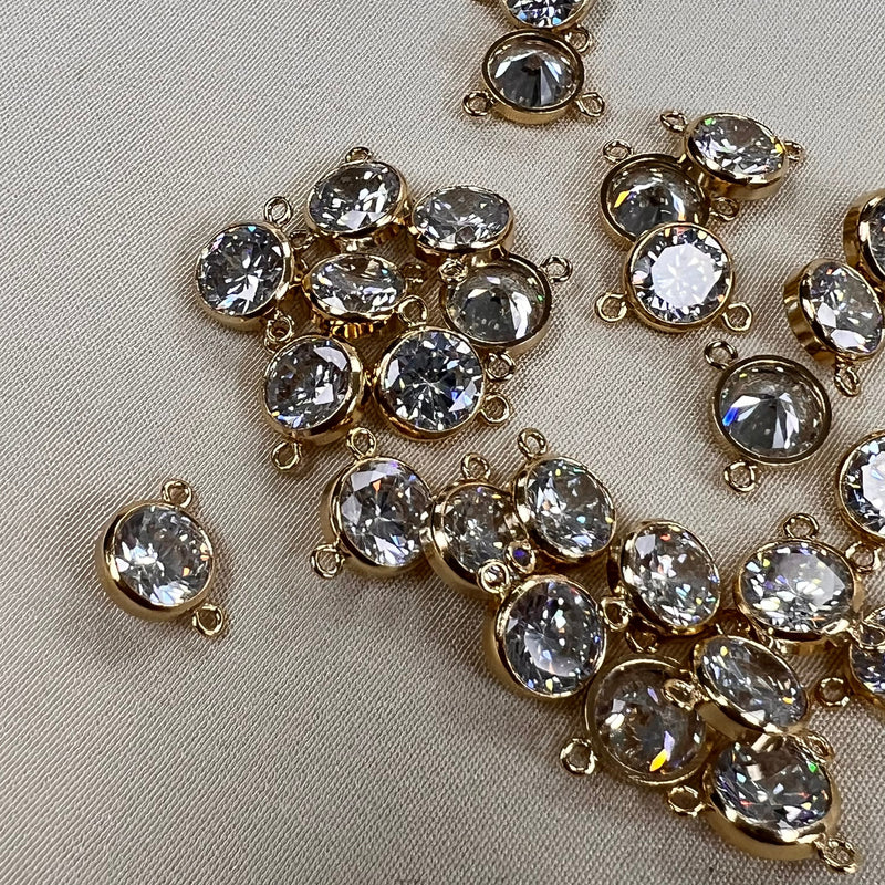 CN27N: 6mm CZ Connector for Necklaces (Pack of 2)