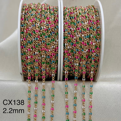 CX138 - 2.2mm Enamel Curb (1+1) Chain by the foot