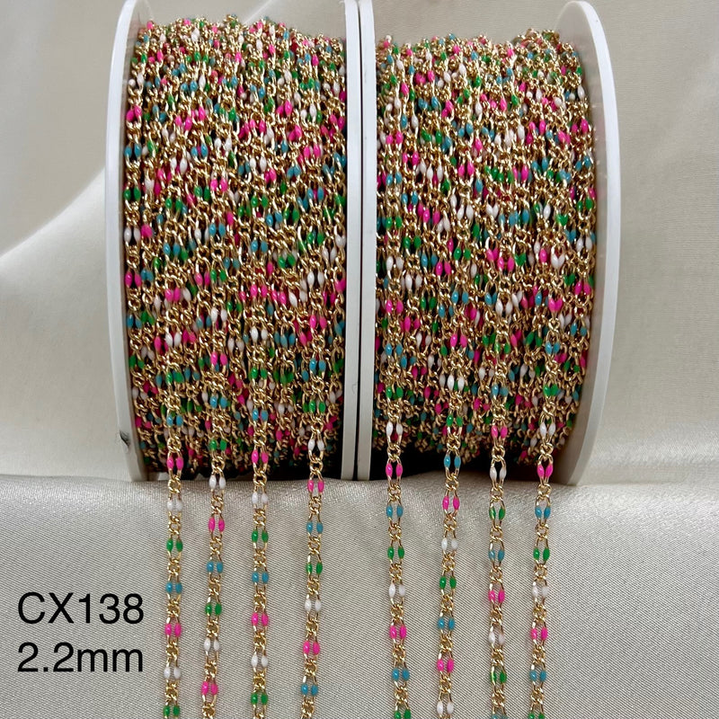 CX138 - 2.2mm Enamel Curb (1+1) Chain by the foot