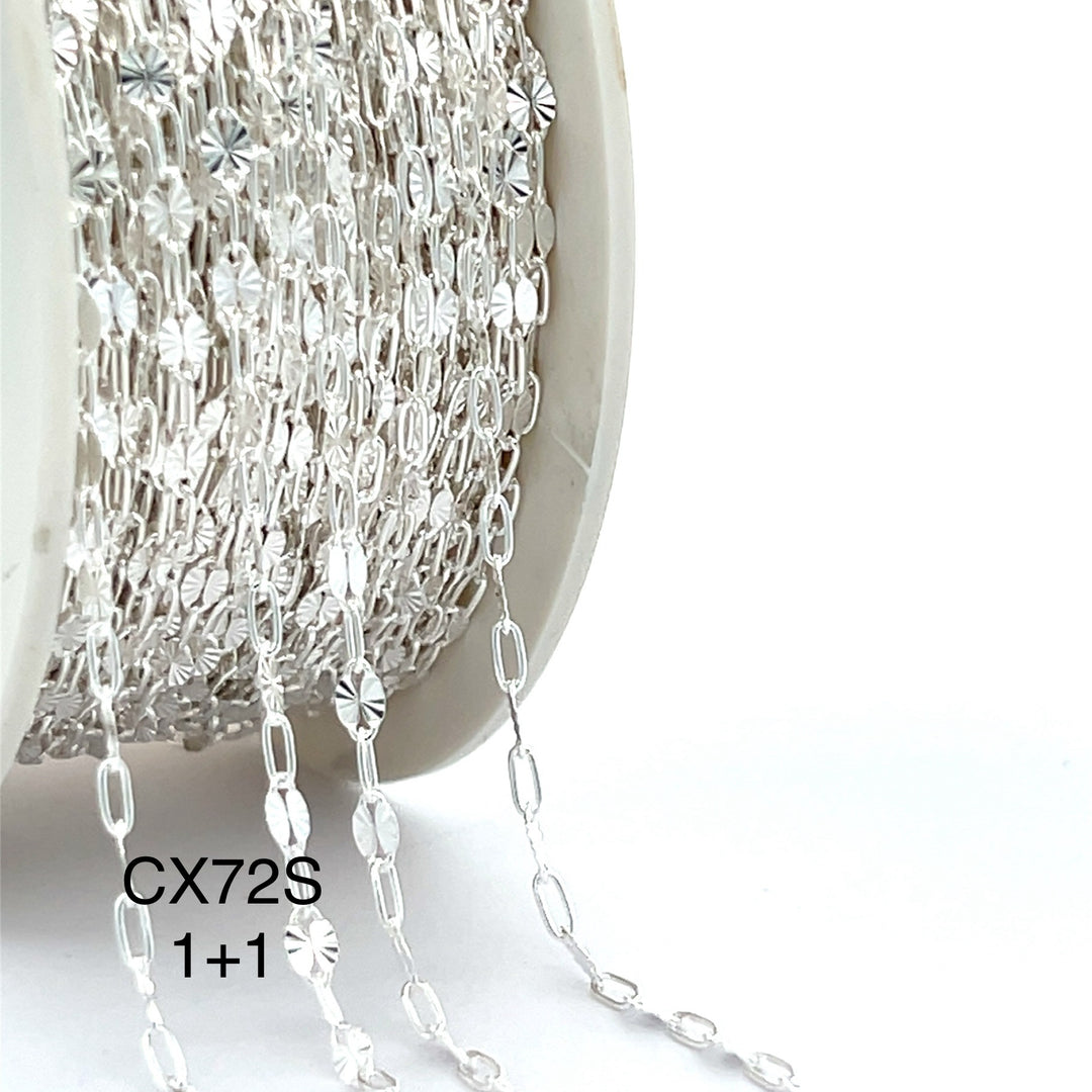 CX95S: 2.6mm Starlight + Paperclip (1+1) Chain By the Foot