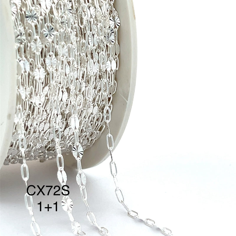 CX95S: 2.6mm Starlight + Paperclip (1+1) Chain By the Foot