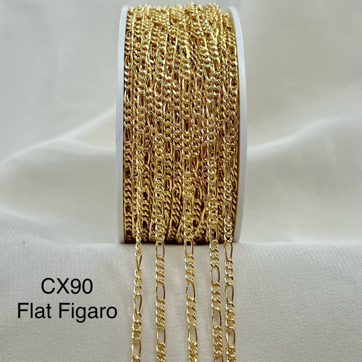 CX90 - Flat 2.1mm Figaro chain by the foot
