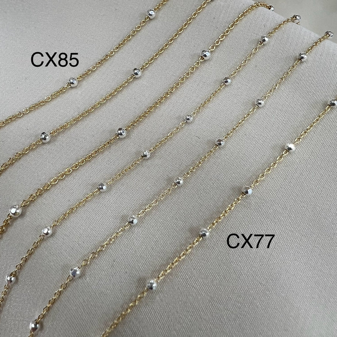 CX85 - Mixed Metal 2 Tone 2.3mm Satellite Chain by the foot (26GA Jump Ring ONLY)