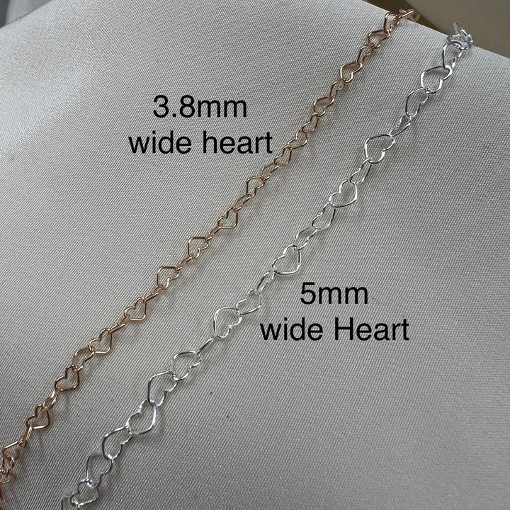 CX35L: Large Round Heart Chain by the foot