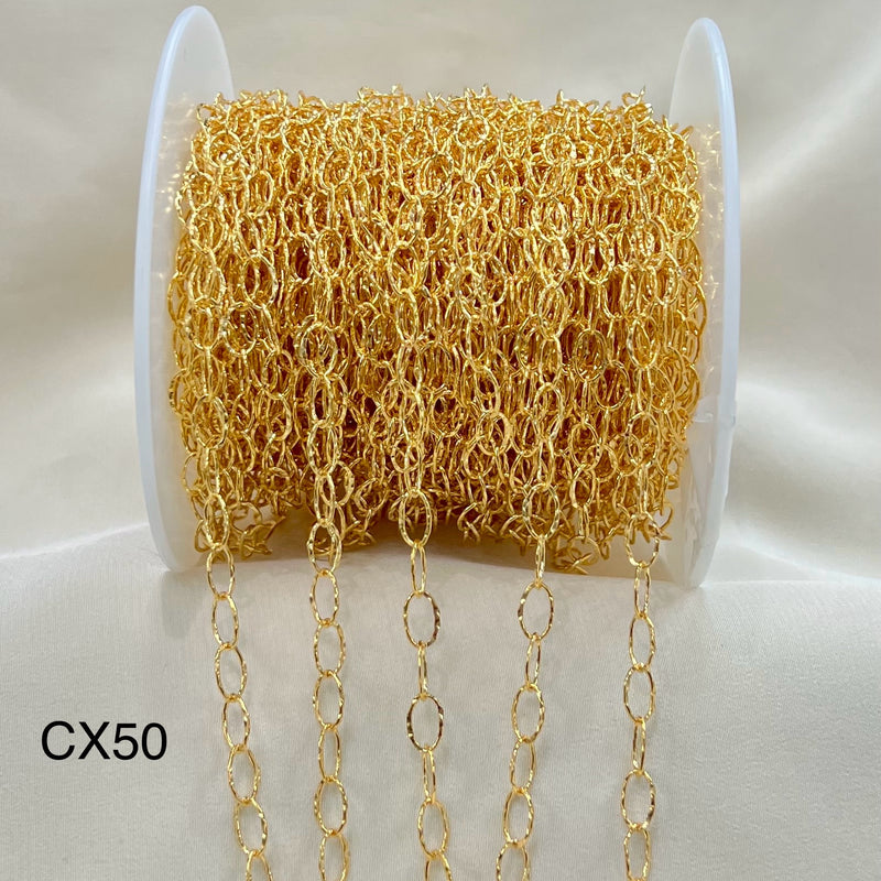 CX50: 5.8mm Hammered Oval Flat Chain by the foot