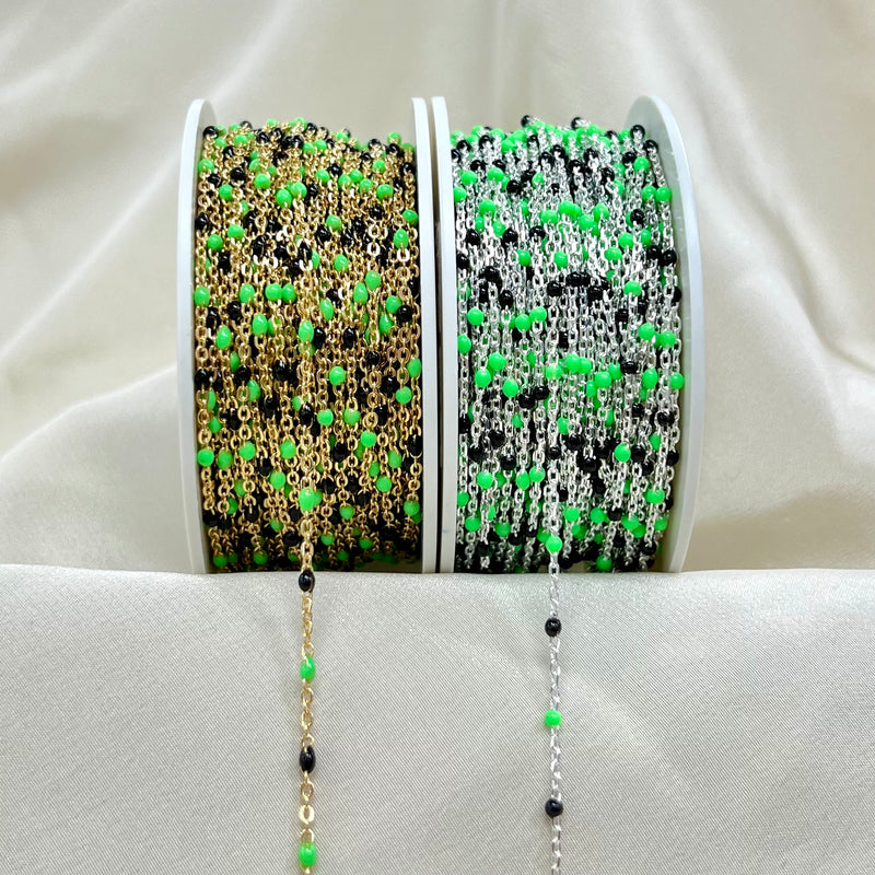 CX26: Multicolor Enamel Satellite Chain - by the foot