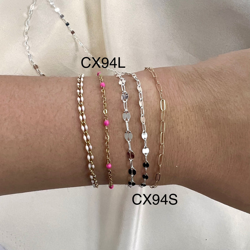 CX94S: 2.6mm Sequin + Paperclip (1+1) Chain by the foot