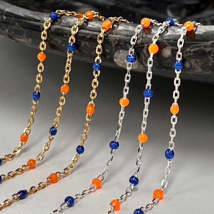 CX26: Multicolor Enamel Satellite Chain - by the foot