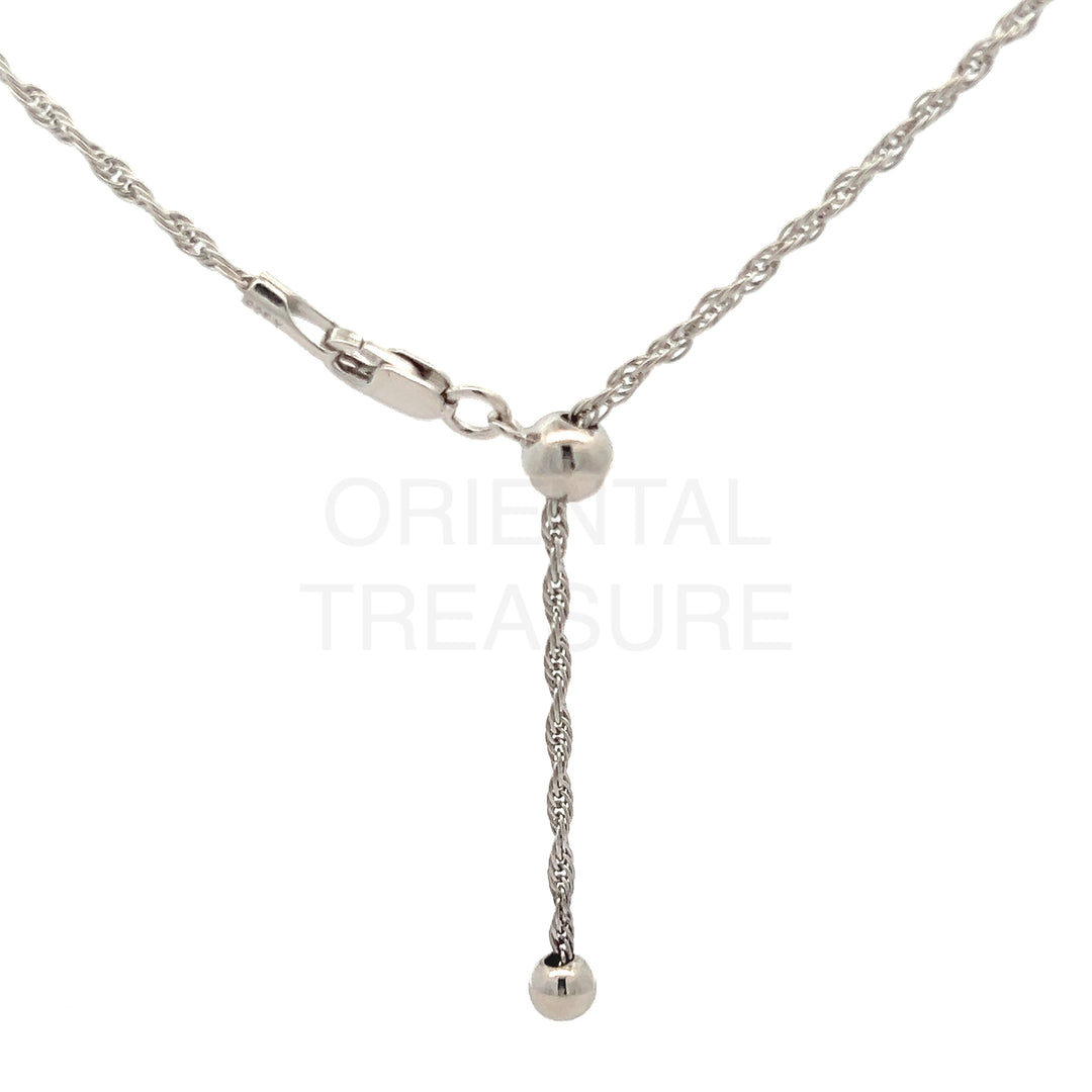 Adjustable / Bolo Rope Sterling Silver Chain 24” Max