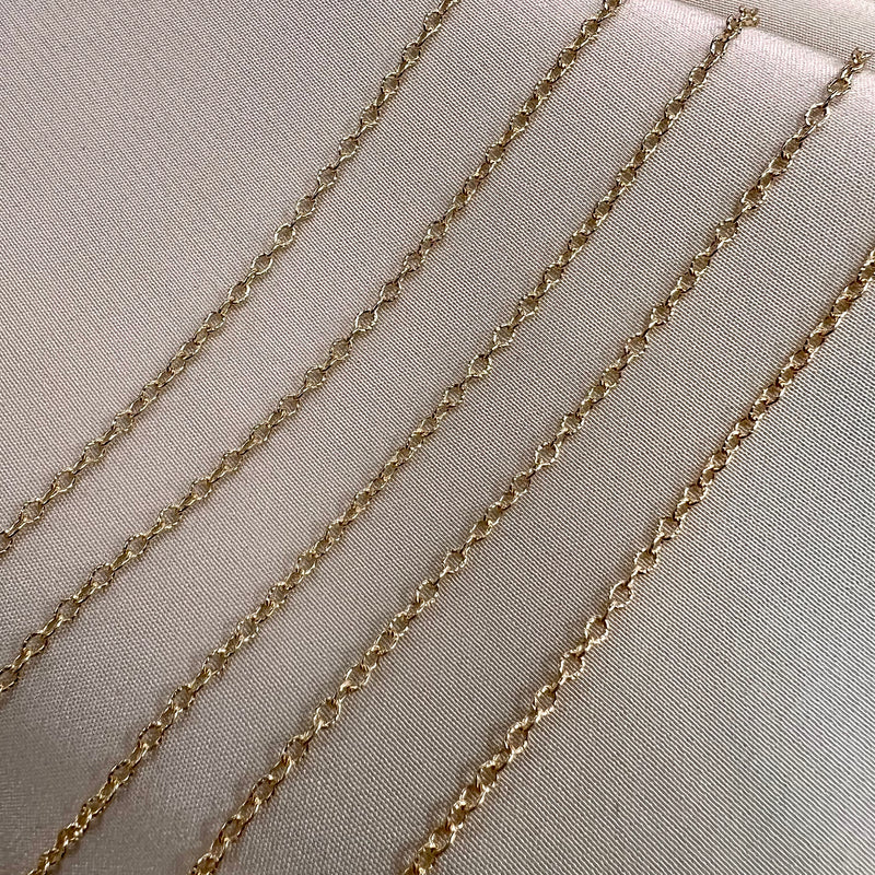 CX04: 1.8mm Cable Textured Chain 14kt Yellow Gold Filled by the foot