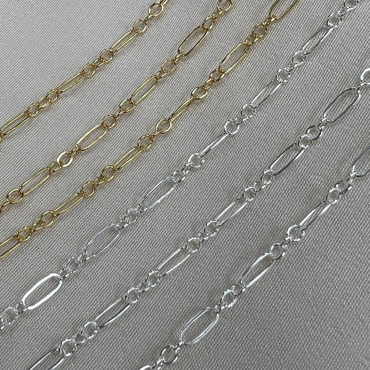CX38S: Long + Short 1.7mm small PC chain by the foot