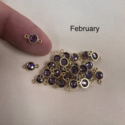 CN-29 - 4mm CZ Flatback Birthstone Connector