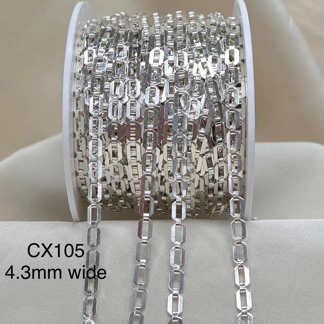 CX105 - Alternating Rectangle Bracelet Chain by the foot