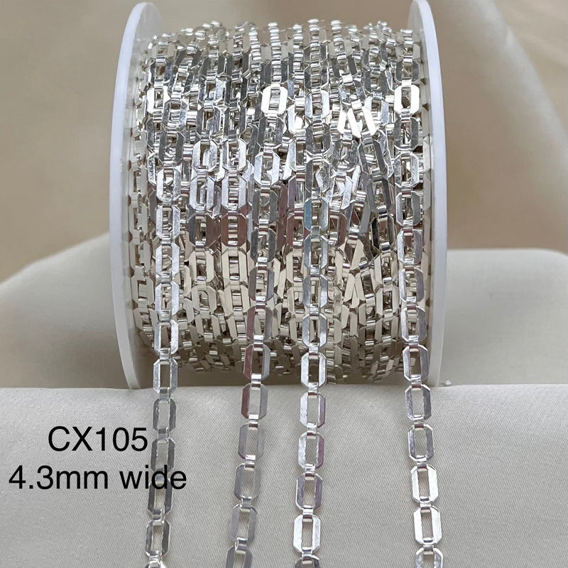 CX105 - Alternating Rectangle Bracelet Chain by the foot