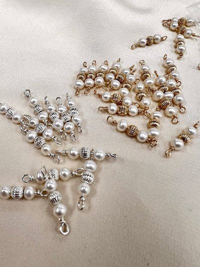 CN08 “Ariel”  Pearl + Bead Connecters (Pack of 2)