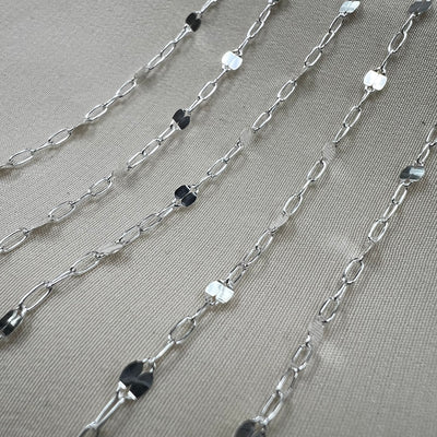 CX69S: Sequin + Paperclip Chain  - By the Foot