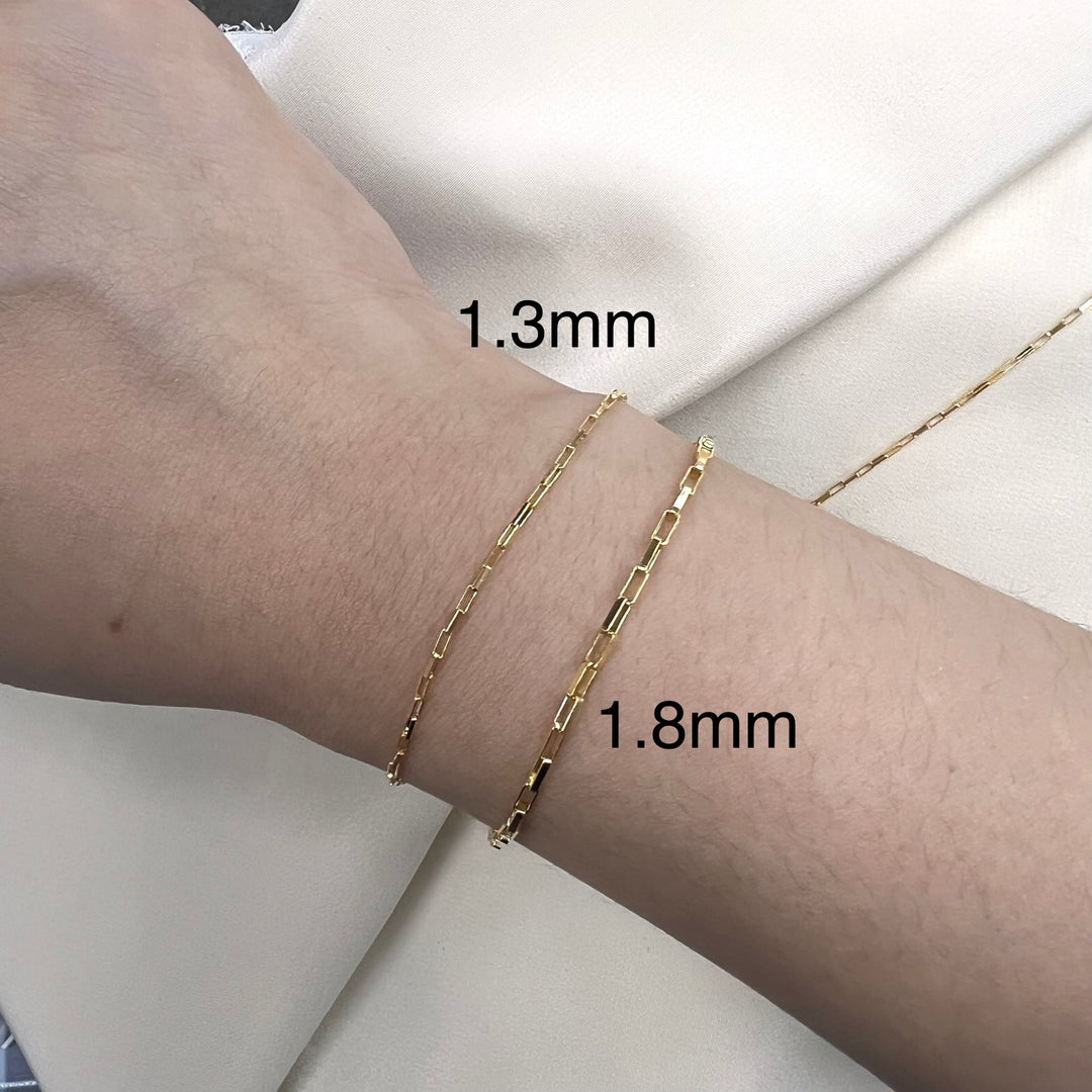 CX41: 1.3mm Long Box chain by the foot