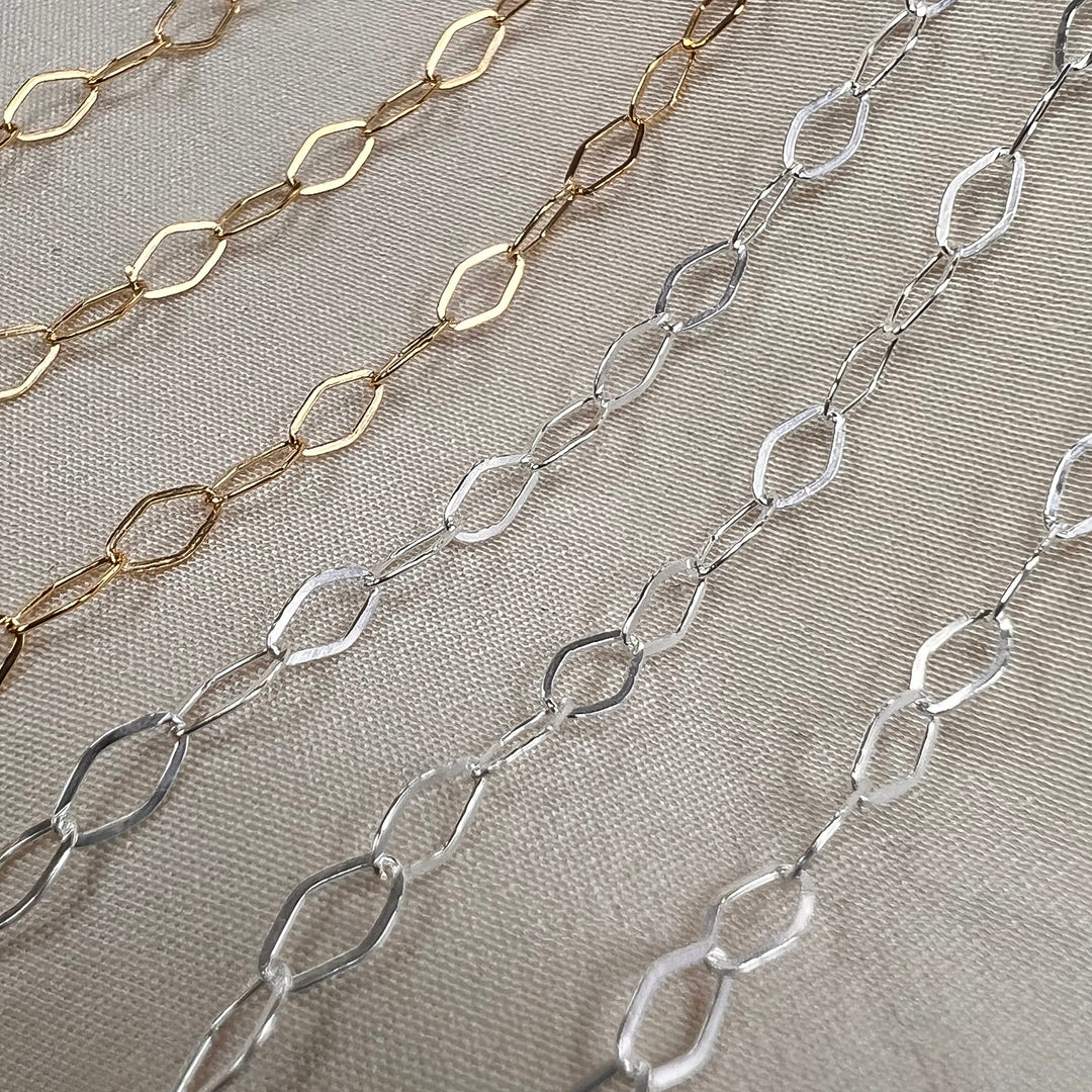 CX16: 3mm Diamond Flat Link Chain by the foot