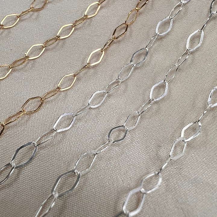 CX16: 3mm Diamond Flat Link Chain by the foot